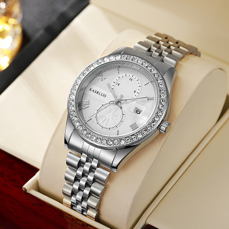 Mens Quartz Watch Stainless Steel Waterproof
