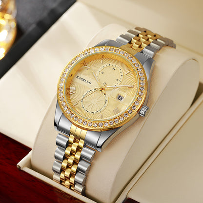 Mens Quartz Watch Stainless Steel Waterproof