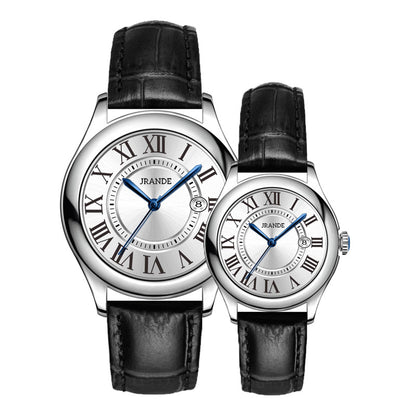 Jrande Leather Strap Quartz Couple Watches