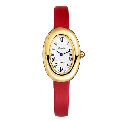 Oval Stainless Steel Quartz Watch
