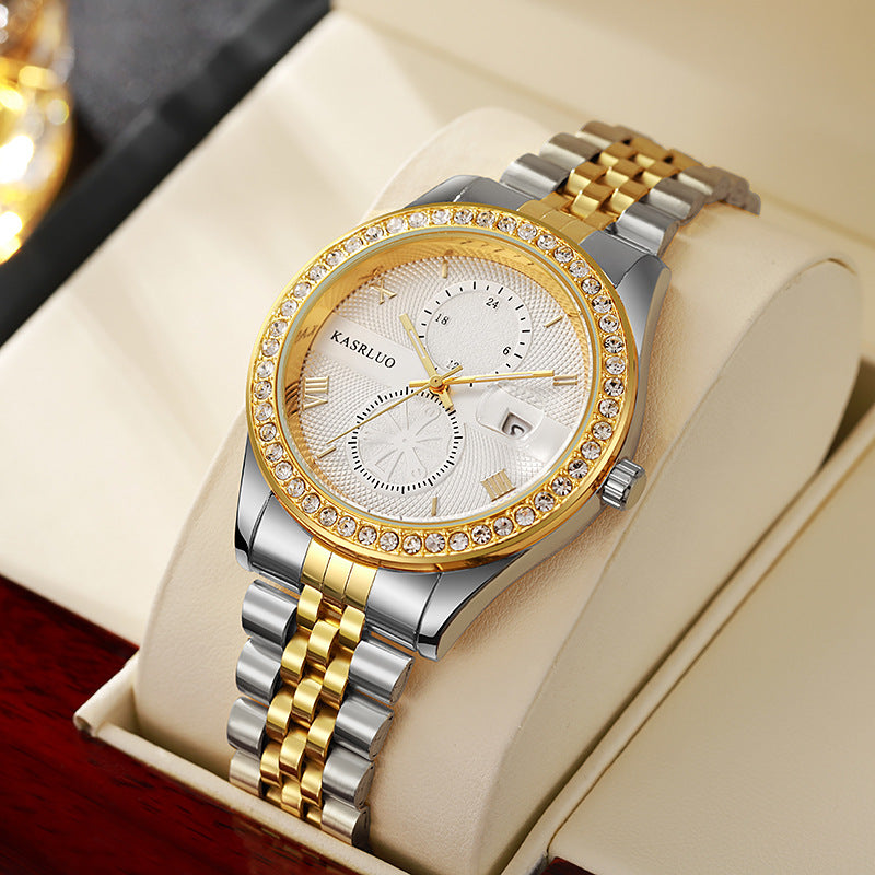Mens Quartz Watch Stainless Steel Waterproof