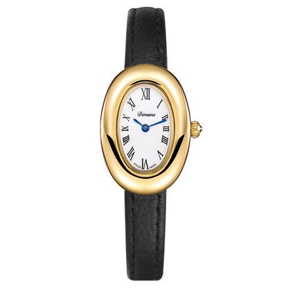 Oval Stainless Steel Quartz Watch