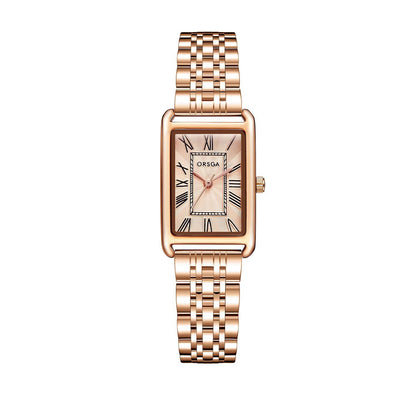 Women Square Stainless Steel Quartz Watch