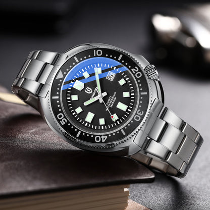 Mens Sports Quartz Watch with Stainless Steel Strap