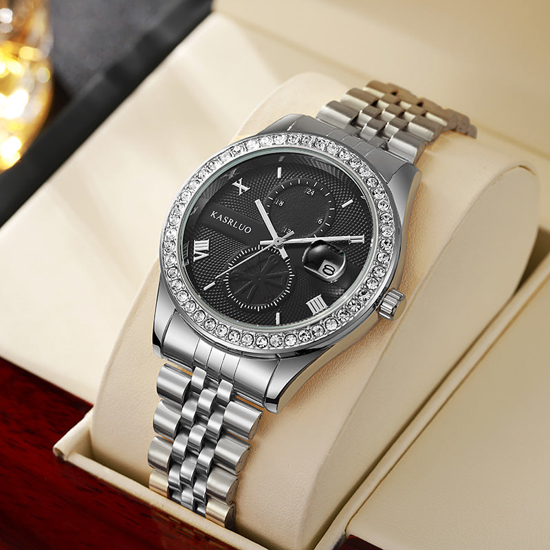 Mens Quartz Watch Stainless Steel Waterproof