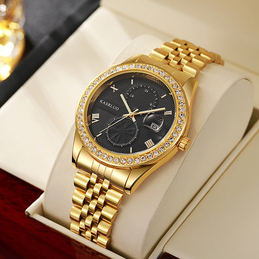 Mens Quartz Watch Stainless Steel Waterproof