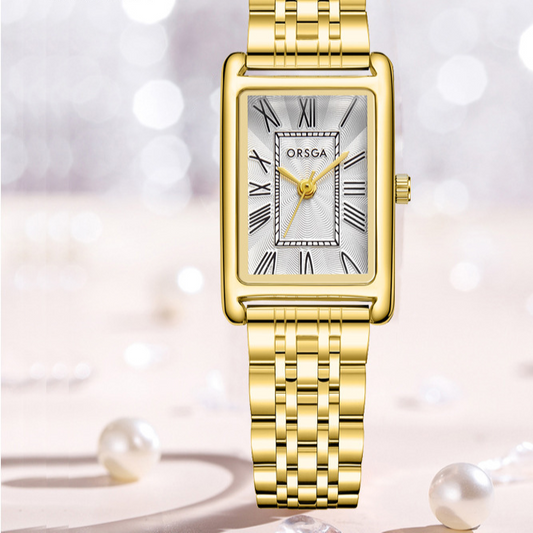 Women Square Stainless Steel Quartz Watch
