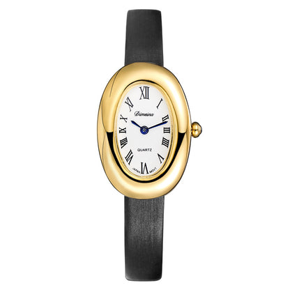 Oval Stainless Steel Quartz Watch
