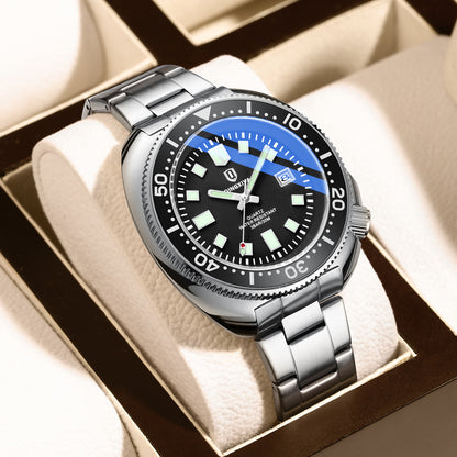 Mens Sports Quartz Watch with Stainless Steel Strap