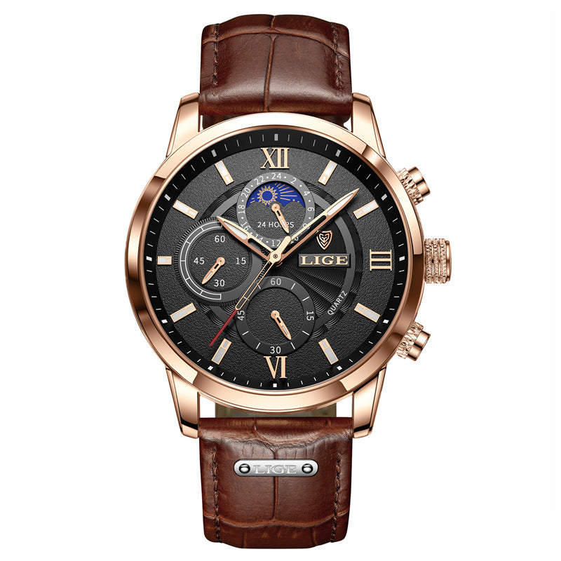 Mens Quartz Watch Luminous Waterproof Stainless Steel