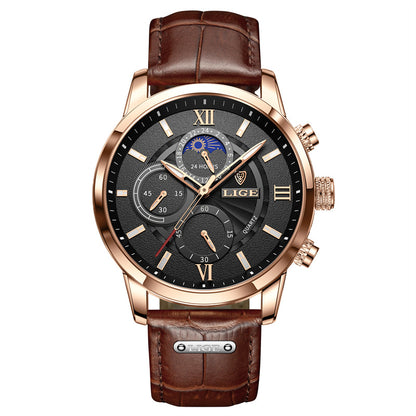 Mens Quartz Watch Luminous Waterproof Stainless Steel
