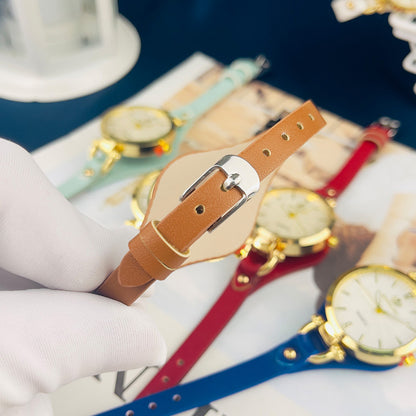 Quartz watch with thin belt
