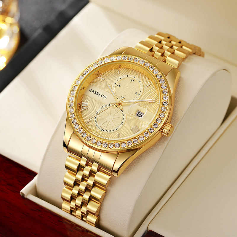 Mens Quartz Watch Stainless Steel Waterproof