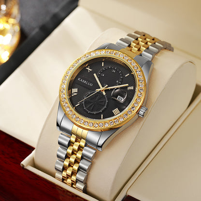 Mens Quartz Watch Stainless Steel Waterproof