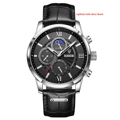 Mens Quartz Watch Luminous Waterproof Stainless Steel