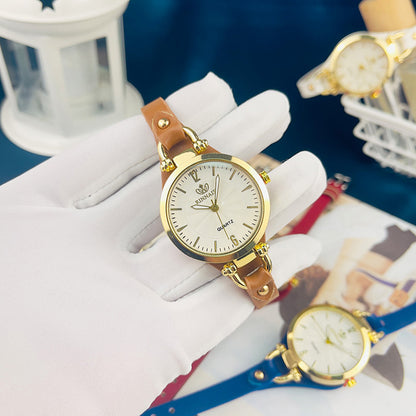 Quartz watch with thin belt