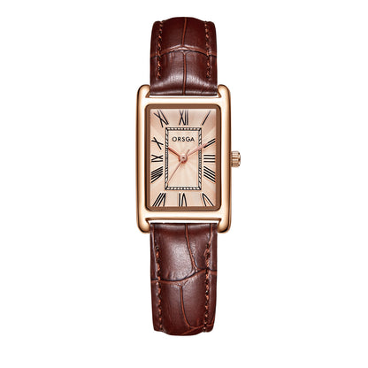 Women Square Stainless Steel Quartz Watch