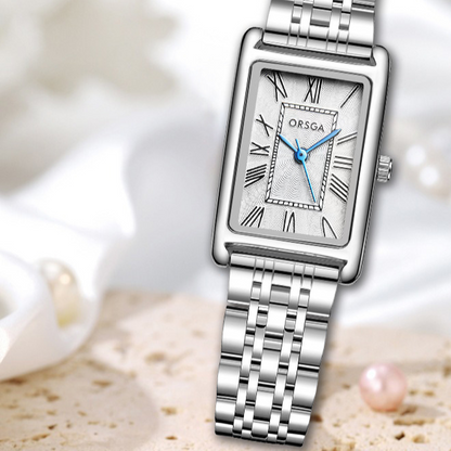 Women Square Stainless Steel Quartz Watch