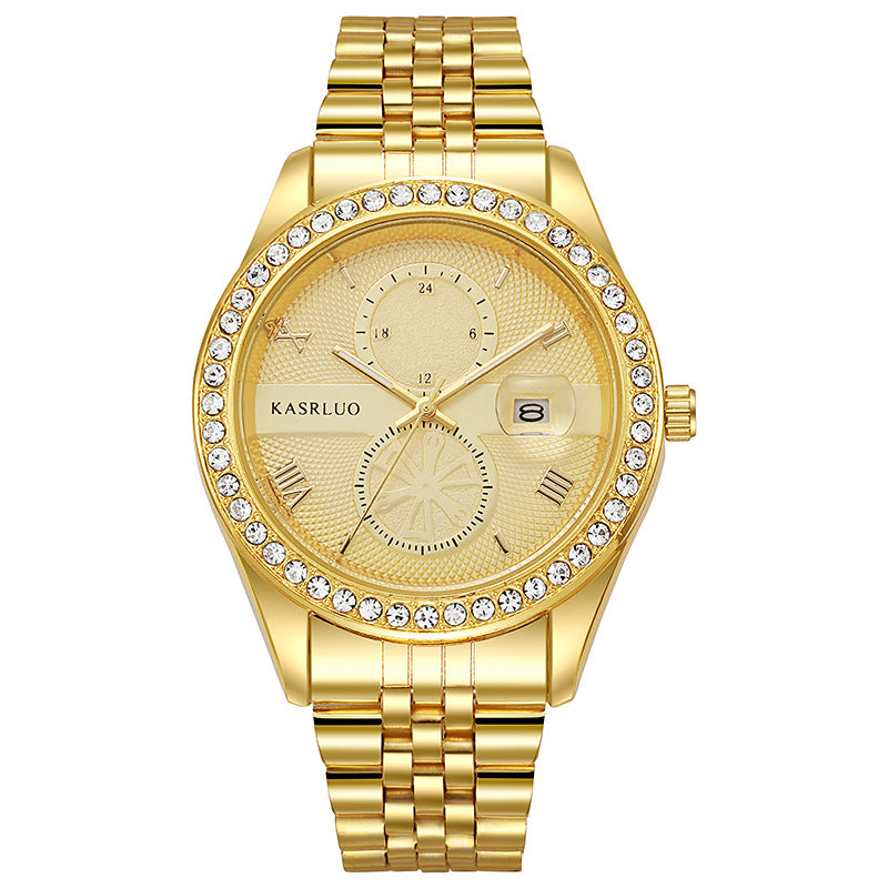 Mens Quartz Watch Stainless Steel Waterproof