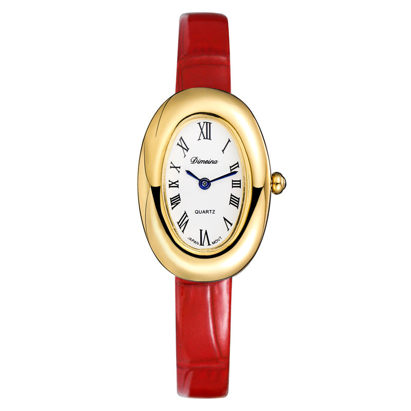 Oval Stainless Steel Quartz Watch