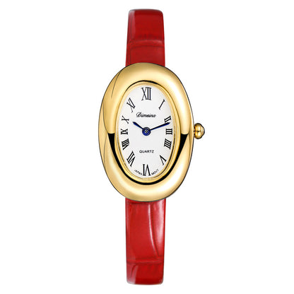 Oval Stainless Steel Quartz Watch