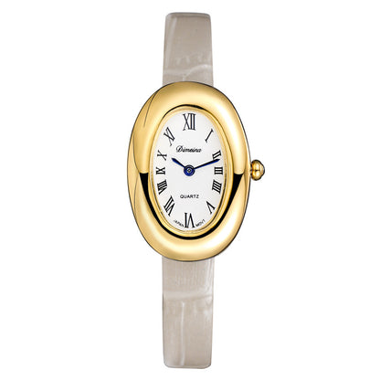 Oval Stainless Steel Quartz Watch