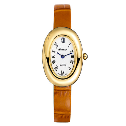 Oval Stainless Steel Quartz Watch