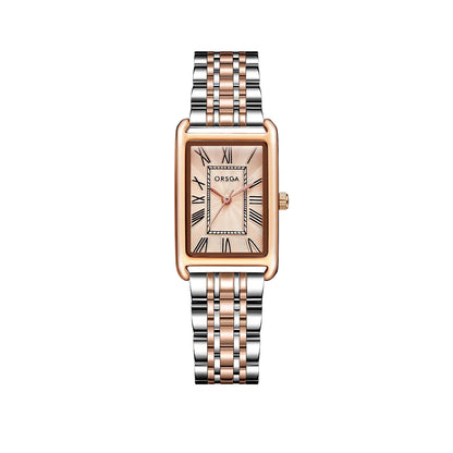 Women Square Stainless Steel Quartz Watch