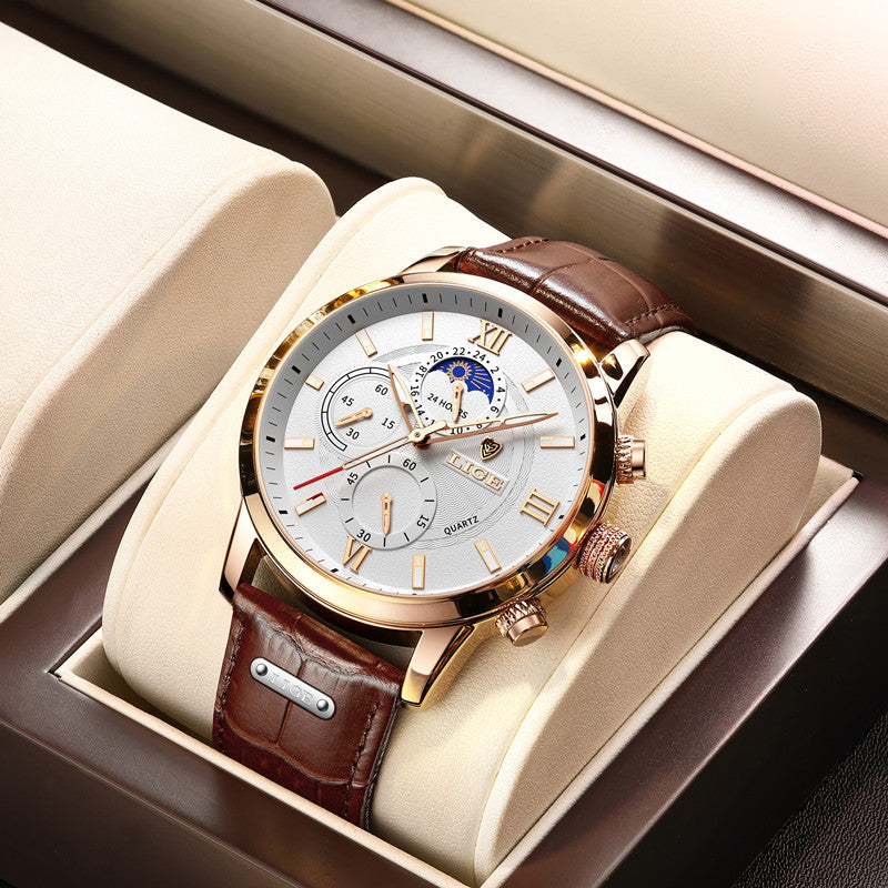 Mens Quartz Watch Luminous Waterproof Stainless Steel