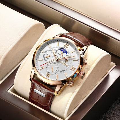 Mens Quartz Watch Luminous Waterproof Stainless Steel