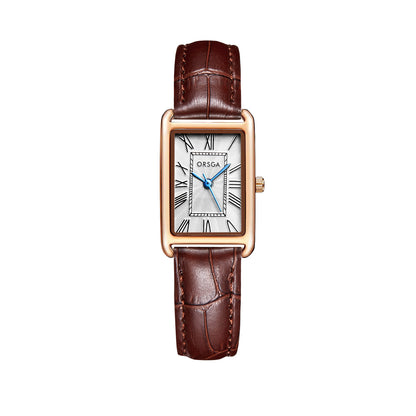 Women Square Stainless Steel Quartz Watch
