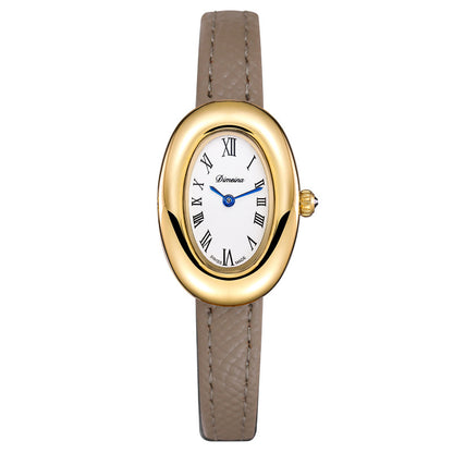 Oval Stainless Steel Quartz Watch