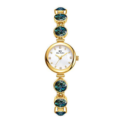 Elegant Malachite Bead Quartz Women Watch
